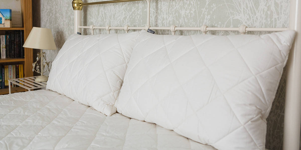 British Wool Pillow Wrought Iron Brass Bed Co