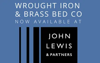 wrought iron and brass bed x john lewis logo