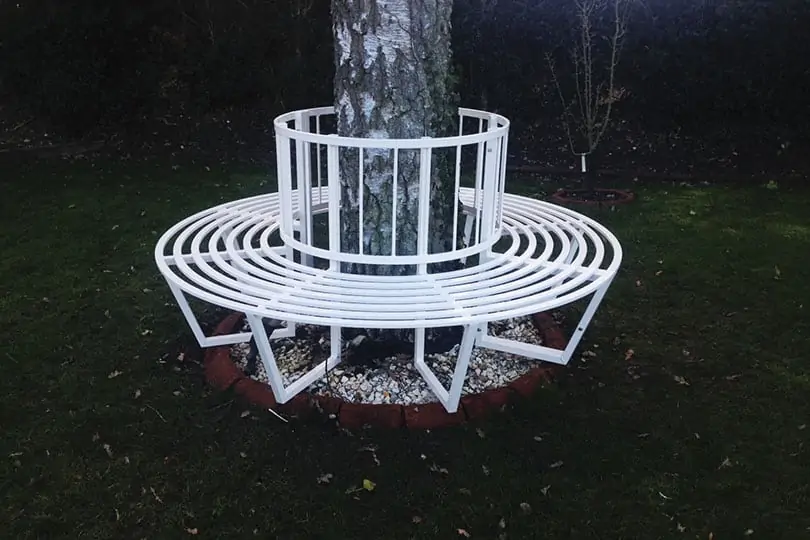 bespoke iron tree bench