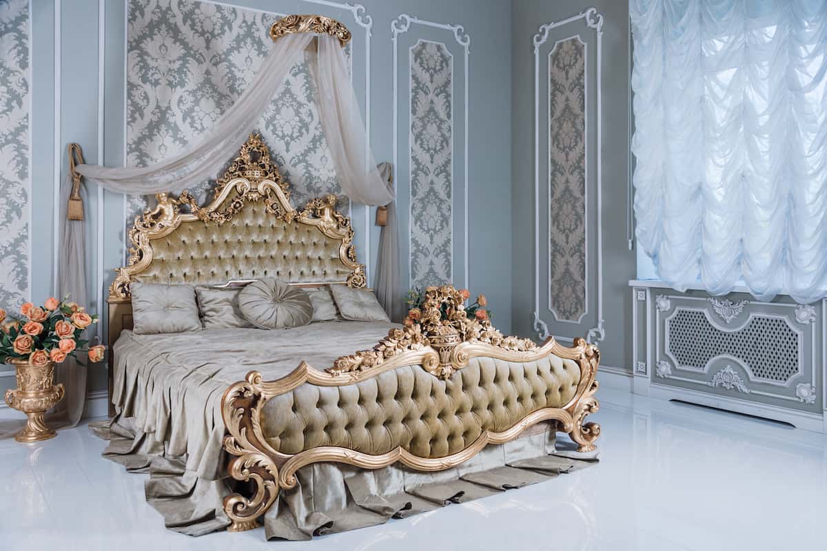 Lavish antique style French bed