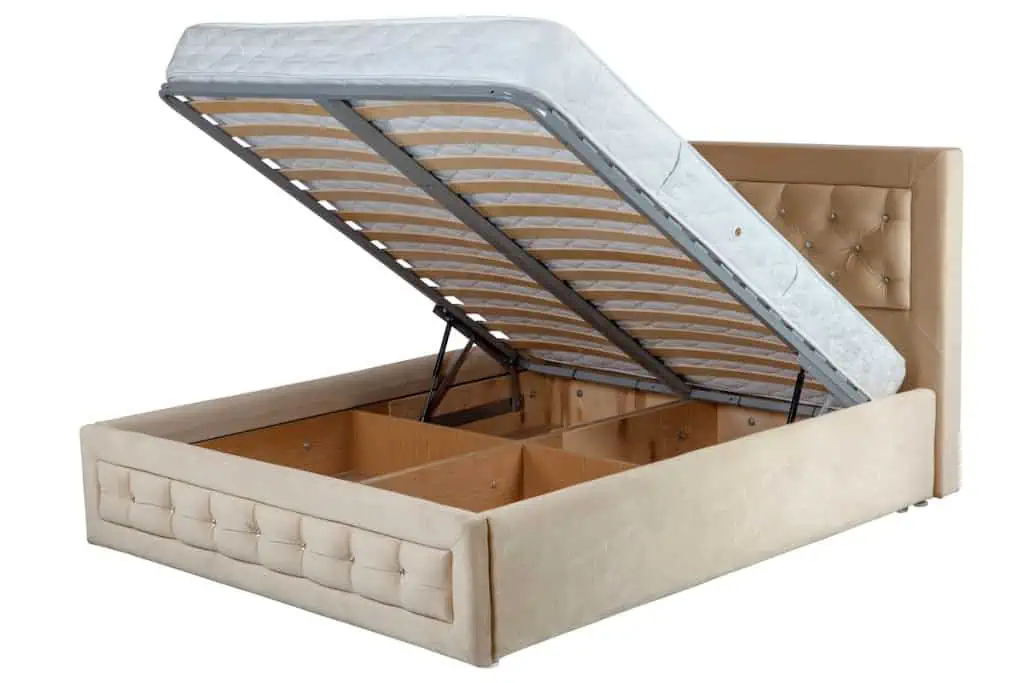 Pull up storage bed or Ottoman with bed base raised