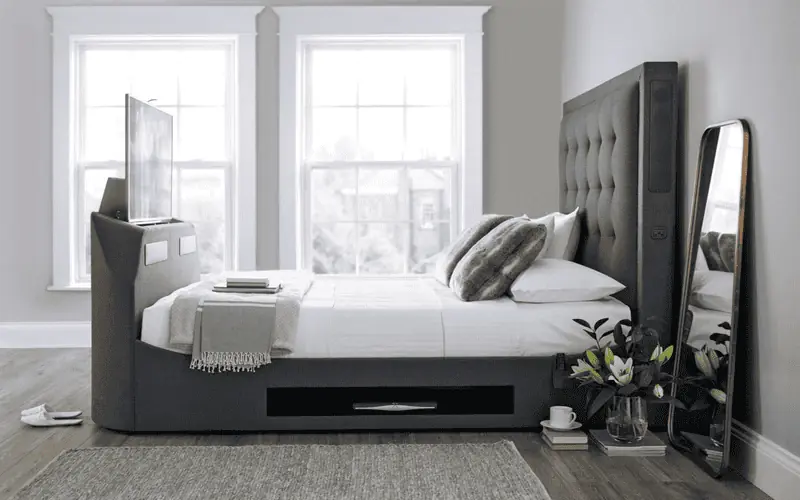 Large upholstered TV bed