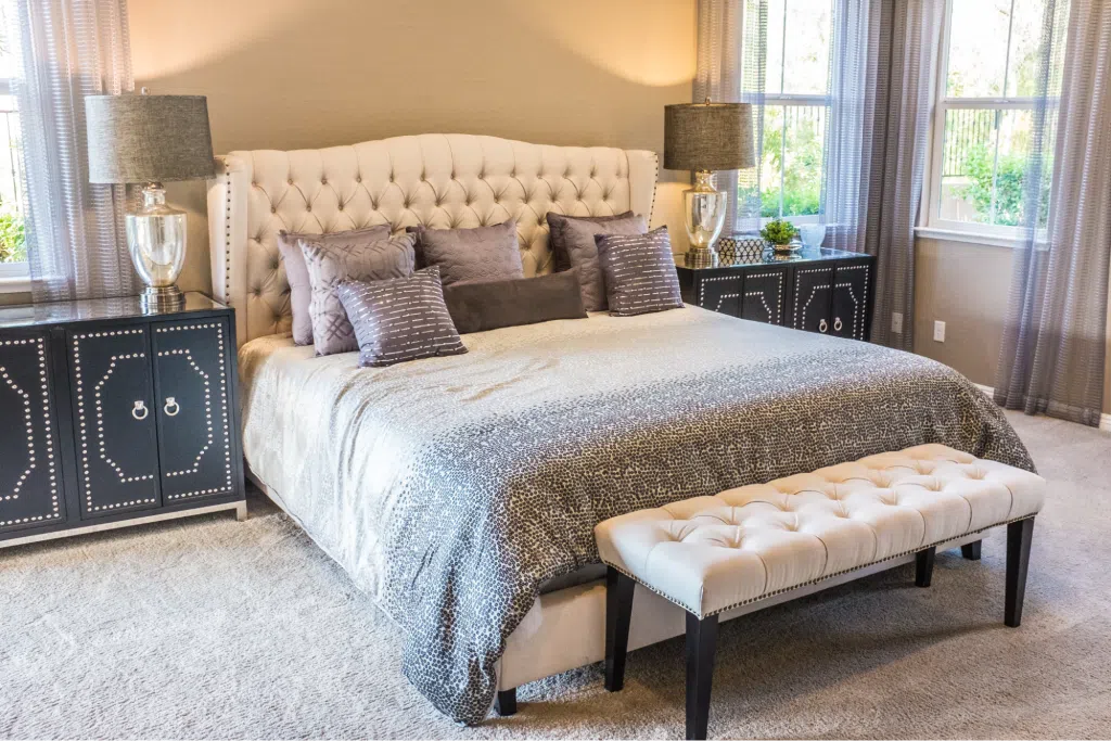 White wingback bed