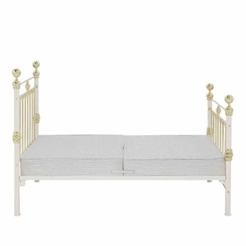 sprung bed base on victorian style iron and brass bed