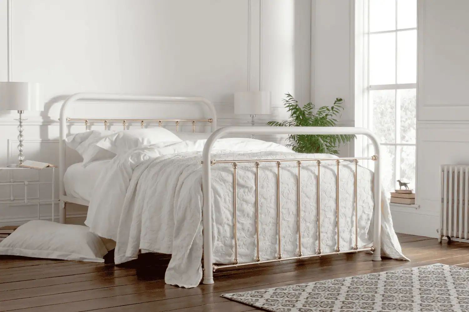 William brass bed in soft interior