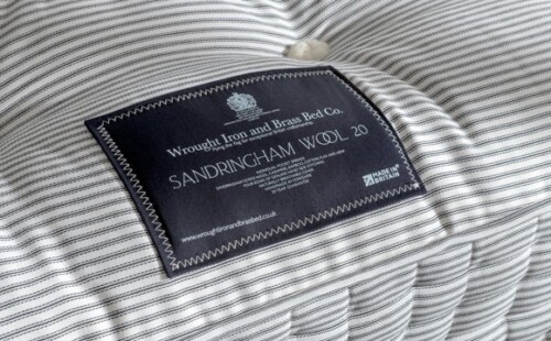Sandringham Wool Mattress label featuring Royal Warrant