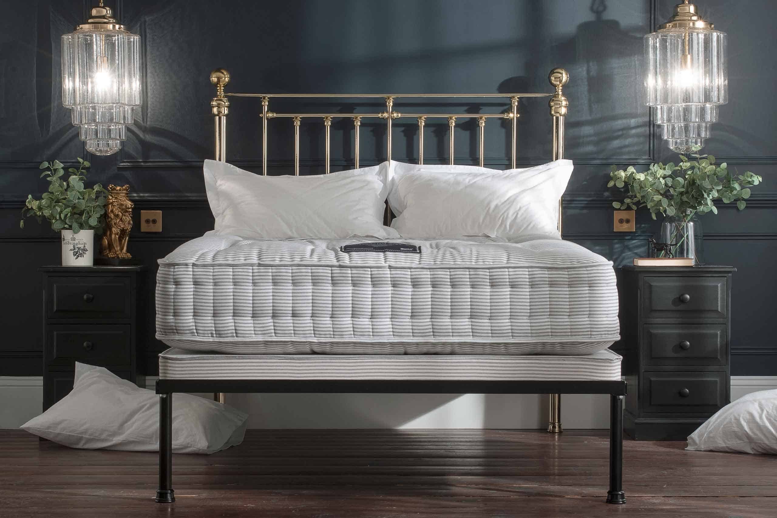 shallow divan bed with natural mattress