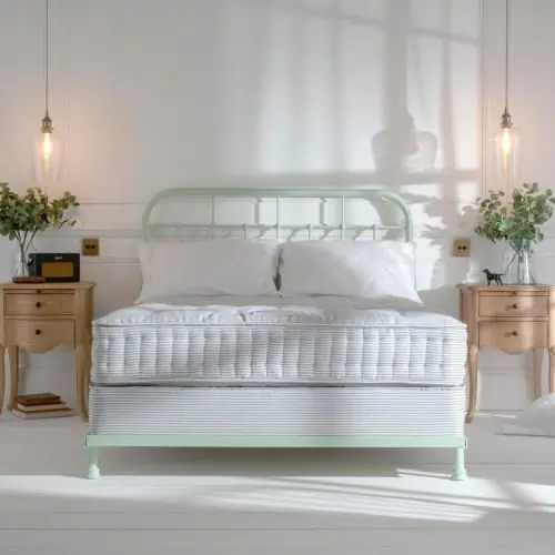 plant based mattress on sprung sprung divan bed frame