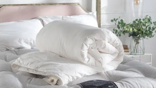 Sandringham Wool duvet lightweight rolled up