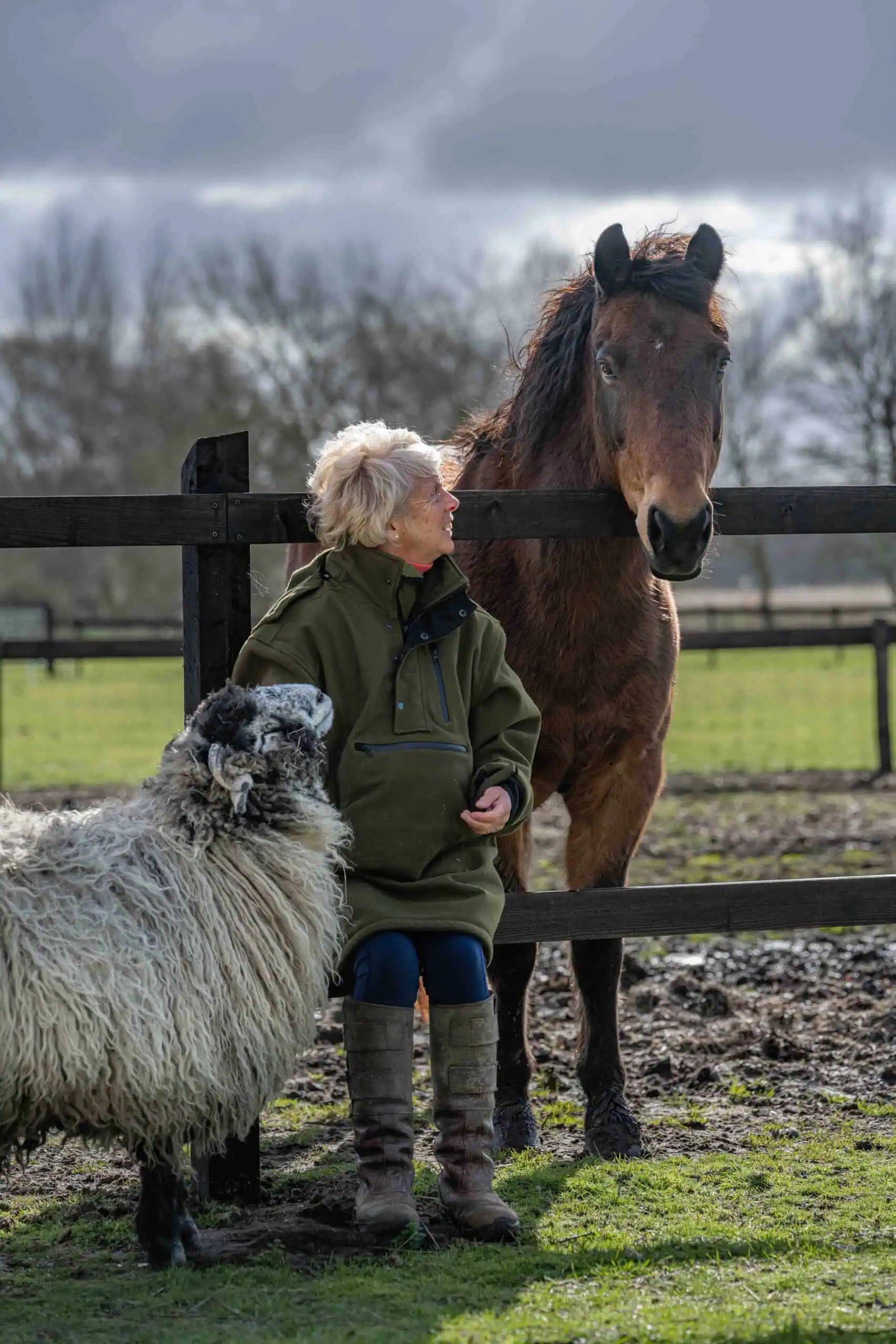 Amanda with horse and sheep