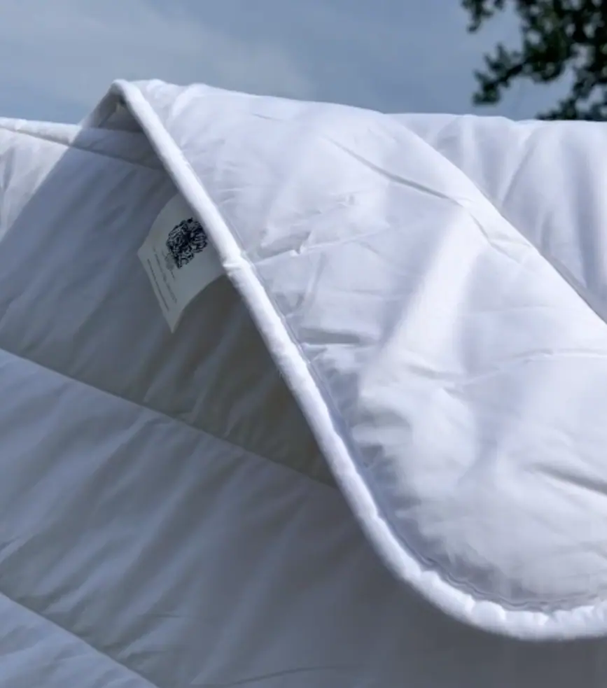 Sandringham wool duvet airing outside