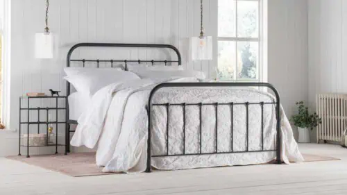 Handcrafted black metal bed – Archie model