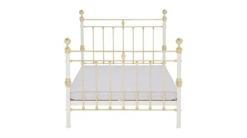 Decorative brass bed frame showcasing a supportive platform bed base