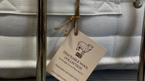 One of Wrought Iron and Brass Bed company's 100% wool mattresses. Part of our Traceable wool collection. every wool mattress enables better and healthier sleep, resulting in reduced back pain. 