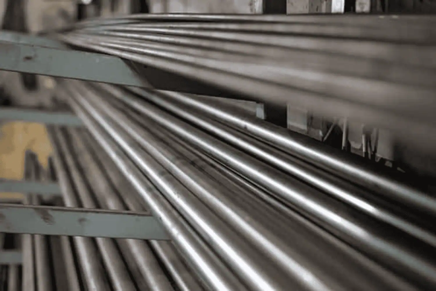 High-quality wrought iron bars used for crafting our handmade metal bed frames