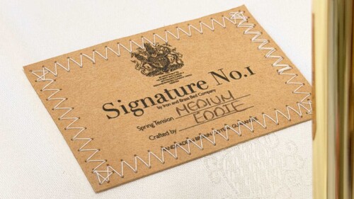 Signature No.1 British wool mattress label with handcrafted medium support detail